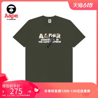Aape R男装春夏撞色迷彩字母猿人图案印花短袖T恤0763XXG