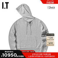 IT 汤姆·布朗 THOM BROWNE男装连帽卫衣时髦个性条纹嵌花饰抽绳休闲03377NF