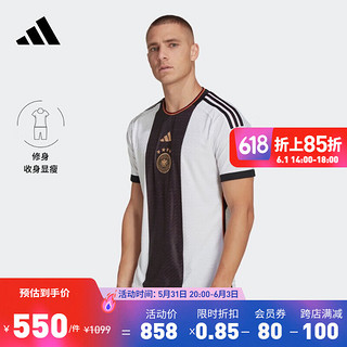 adidas 阿迪达斯 22-23赛季德国国家队主场 男子足球球衣 HF1693 白色 L 球员版