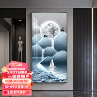 瑞尚（RUISHANG）玄关装饰画现代简约客厅入户门过道墙画轻奢大气走廊挂画 福禄圆满 60*120cm晶瓷面+铝合金边框