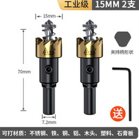 绿林(GREENER)金属不锈钢专用高速钢开孔器钻头铁皮铝合金开口扩孔打孔神器 15mm 2支