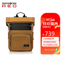 移动端、京东百亿补贴：Samsonite 新秀丽 电脑包双肩背包15.6英寸男女书包旅行包棕色QE7