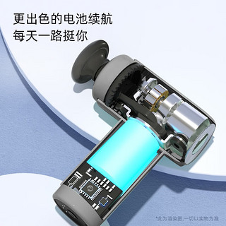 菠萝君MINI-X6筋膜枪迷你专业肩颈背部肌肉全身按摩器运动放松仪器便携经膜颈膜枪持久续航生日礼物礼品 沉稳灰/type-c/4个按摩头