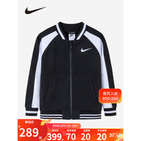 NIKE 耐克童装男童棒球服2023春秋新款儿童经典夹克外套小婴童 正黑色 110/56(5)