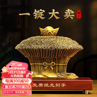 聚善缘一锭大麦摆件创意铜工艺品客厅办公室装饰品公司店铺乔迁开业礼物 YTJ黄铜一锭大麦高约24CM