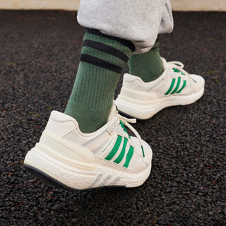 adidas 阿迪达斯 官方轻运动EQUIPMENT+男女休闲网面boost跑步鞋 白色/绿色/浅灰色 41(255mm)