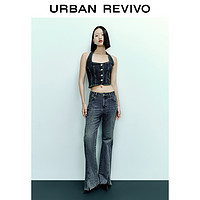 URBAN REVIVO 女款修身牛仔衬衫 UWJ832045