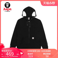Aape男装秋冬猿颜印花连帽加绒拉链卫衣外套3477XXB