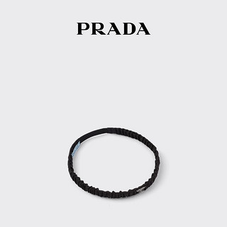 PRADA/普拉达女士徽标装饰褶皱Re-Nylon 发带发饰 黑色