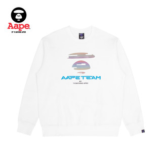 Aape 旗舰店男装秋冬幻彩猿颜字母印花休闲电竞圆领卫衣3930XXJ