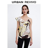 URBAN REVIVO 女士荷叶边无袖衬衫 WG19S2CN2018