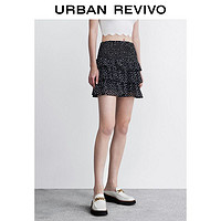 URBAN REVIVO 女士波点叠层高腰半裙 WG18R5AE2001