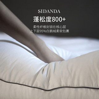 SIDANDA 95白鹅绒枕头五星级酒店三层羽绒枕芯100支全棉柔软舒适回弹 2023年升级款回弹枕