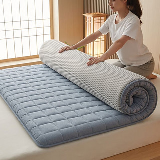 简米A类全棉纯棉棉花床垫1.8x2米x1.5床垫子软垫薄款加厚垫被铺底褥子 冰点蓝 120*200cm