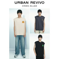 UR2023夏男士短袖T恤少年感可爱怪兽图案毛巾绣无袖背心UML432080