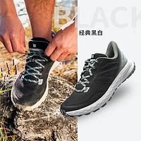 DECATHLON 迪卡侬 跑步鞋女轻盈缓震抓地越野鞋RUNT男款清新黑白42-4197212