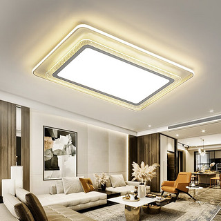 伊美居 客厅灯现代简约大气长方形led吸顶灯北欧创意家 40cm方三色光
