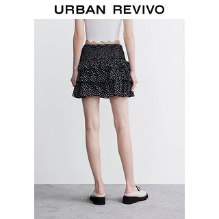 URBAN REVIVO 女士波点叠层高腰半裙 WG18R5AE2001
