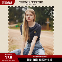 TeenieWeenie小熊卡通T恤女2021秋季新款女短袖t恤