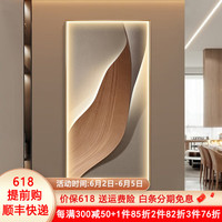 唤墙玄关装饰画带灯led灯画现代简约羽毛走廊过道挂画抽象艺术壁画 轻羽非凡 50*100cm(LED灯画/遥控插电款)
