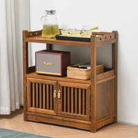 寻古红木家具非洲鸡翅木（学名：非洲崖豆木）茶水柜实木中式餐边柜收纳储物备餐碗碟柜 格栅：长70*宽38*高78cm