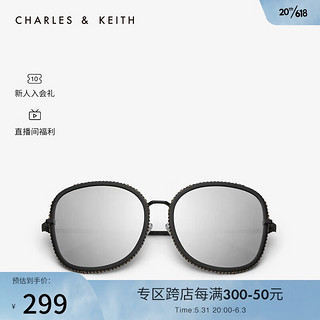 CHARLES & KEITH CHARLES＆KEITH女士墨镜CK3-71280317简约蝶形女士太阳镜（Black黑色）