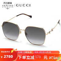 GUCCI 古驰 女士太阳镜 GG0882SA 001 金框渐变灰片 57mm