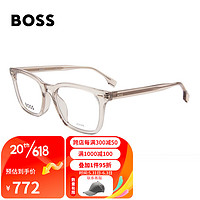 HUGO BOSS 光学镜框男女款透明棕色镜框近视眼镜架眼镜框1403F 10A 53MM