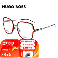 HUGO BOSS HugoBoss）光学镜框女橙色镜框亮银色镜腿近视眼镜架眼镜框1394 WIJ 55MM