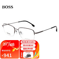 HUGO BOSS 光学眼镜男女款近视眼镜架1289F R81+佳锐防蓝光1.591（600度内）