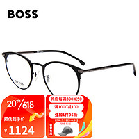 HUGO BOSS 男女款光学眼镜架气质圆框修饰脸型近视眼镜框1070/F 003 51MM