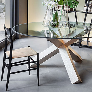 FINNNAVIAN芬纳维亚意式极简轻奢Aikido餐桌实木桌腿现代简洁 黑胡桃 1.65m大理石S-II级