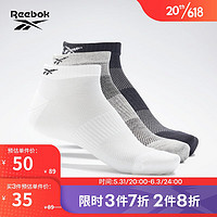 Reebok 锐步 官方男女同款SOCK健身训练舒适透气船袜3双装H49892 H11287 M