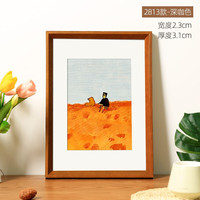 花衣裳(HUAYISHANG)简约实木画框挂墙相框装裱挂墙水彩素描展示画装裱油画外框可定制 深咖色-2813款 16寸挂墙