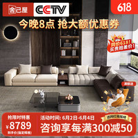 舍己屋意式极简沙发真皮布艺组合大户型别墅客厅高端Minotti钢琴键客厅 B-5组合