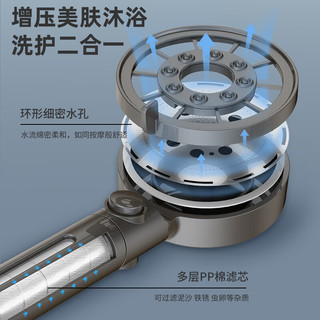 DU PONT 杜邦 DUPONT）枪灰色增压淋浴花洒喷头莲蓬单手持花洒