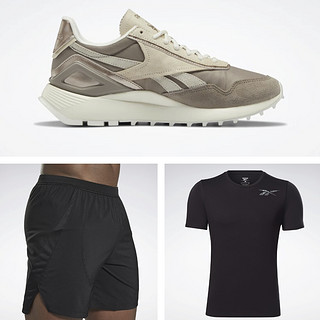 PLUS会员：Reebok 锐步 CLASSIC LEATHER 男款休闲运动鞋+短裤+短袖