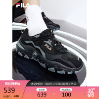 FILA 斐乐 跑步鞋男鞋2022年夏季掠夺者2代休闲鞋运动鞋撞色轻便鞋 黑/中灰-BM 42