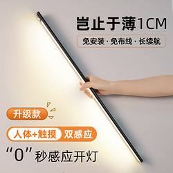 登上文化 充电人体LED感应灯 42mm 黑色 人体+触摸15cm