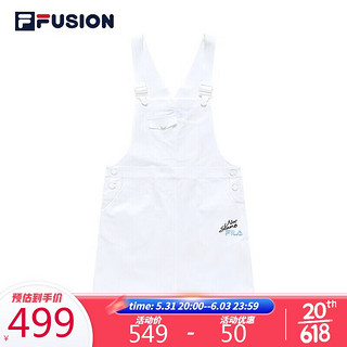 FILA FUSION 斐乐官方女子背带裙2022夏季宽松简约时尚潮流运动中长裙