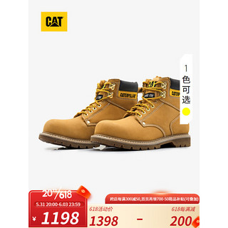 CAT 卡特彼勒 卡特经典大黄靴男靴男鞋钢头款牛皮帮面防滑工装靴商场同款 黄色 40
