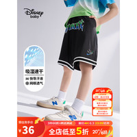 迪士尼(Disney)童装儿童男童速干短裤针织运动透气潮流中裤23夏DB321NE07碳黑120