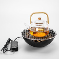 琦轩源严选围炉煮茶一套烤茶烤红薯日式电陶炉室内家用茶壶煮茶器 静云电陶炉+枫俊光面提梁壶