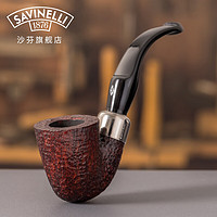 沙芬（SAVINELLI）石楠木烟斗套装干燥系统621弯式斗 超值组合新手一全套进口烟斗