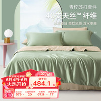 博洋（BEYOND）博洋家纺40支夏季四件套天丝纤维冰丝简约床上用品夏凉床单被套件 天丝四件套—绿芸 1.8米床(被套220x240cm)