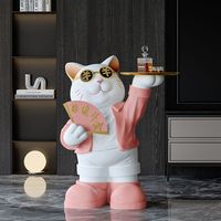 吉召新店饭店开店送朋友开业礼物高档招财猫摆件工艺品创意发财猫礼品 日进斗金招财猫(粉色)落地款 无规格