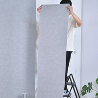 海民遮丑翻新墙纸自粘防水防潮卧室温馨家用背景墙壁纸加厚强胶自贴纸 硅藻泥浅灰 小卷-2.8米长*50厘米宽=1.4平方