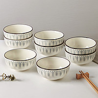 墨色 5个装日式釉下彩米饭碗家用陶瓷餐具碗碟套装小碗吃饭碗