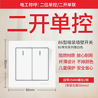 SOBEN 松本 电工开关插座86型家用面板墙壁暗装USB五孔插座开关B1 二开单控