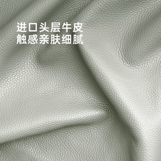 顾家家居 KUKA 现代简约真皮软床奶油风主卧双人8073+0081皓月白1.8m7天发货